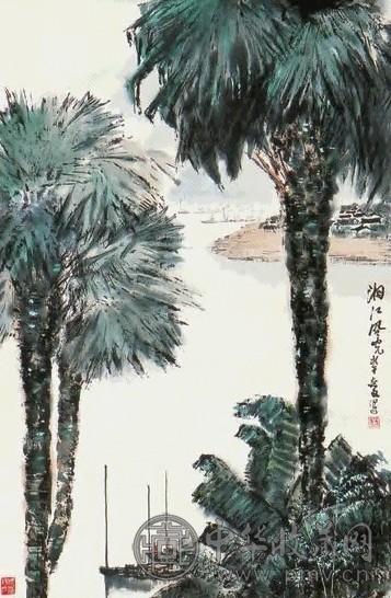 杨延文 湘江风光 立轴 纸本