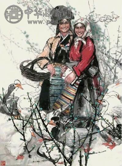 史国良 1978年作 牧鸭图 立轴 设色纸本