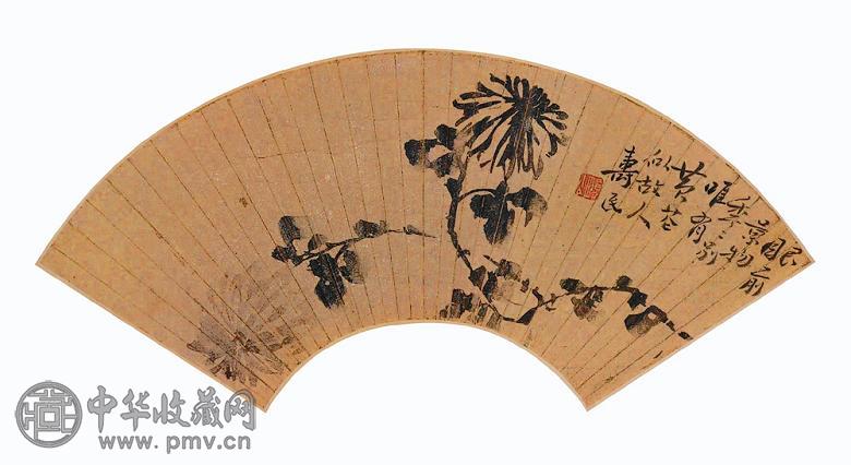 边寿民 菊花 扇面