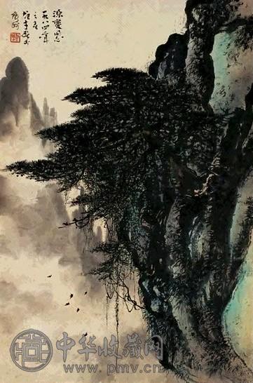 黎雄才 山水 立轴 纸本设色