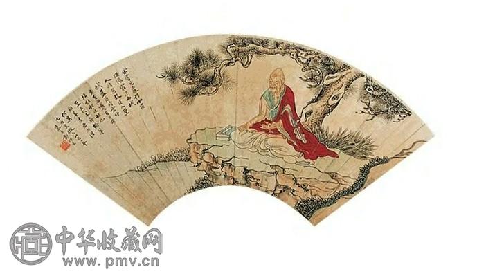 郑慕康 无量寿佛 扇面