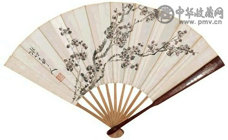 徐世昌 罗浮倩影 成扇 设色纸本