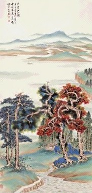 近现代 慕凌飞 千里江山图 轴