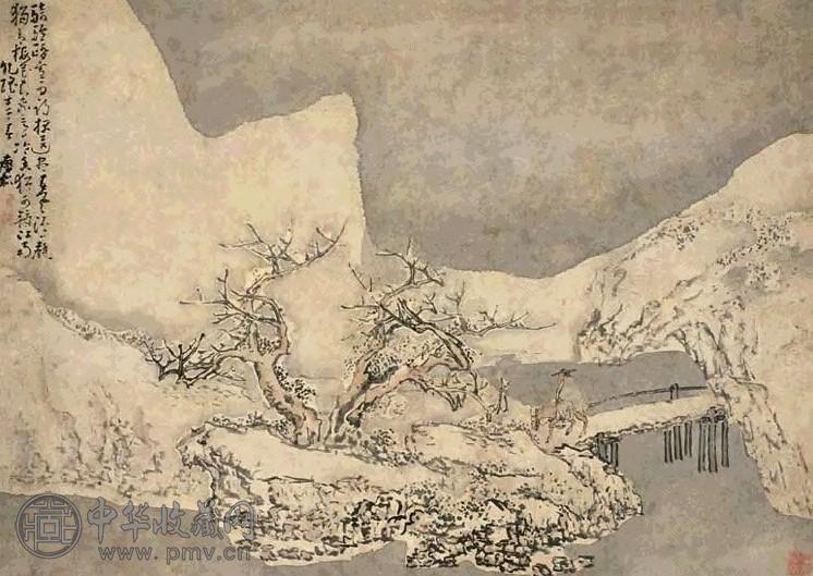 黄慎 1762年作 踏雪寻梅 立轴 设色纸本