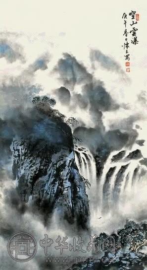 徐怀玉 空山云瀑 镜心 设色纸本