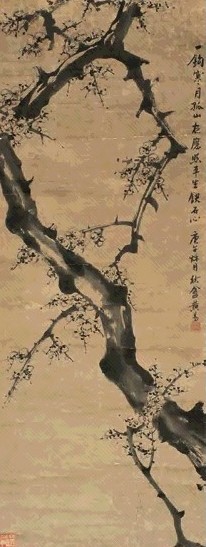 黄易(款) 梅花 立轴 纸本水墨