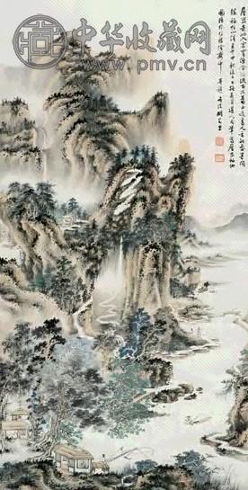 胡若思 1942年作 层峦福地图 立轴 设色纸本