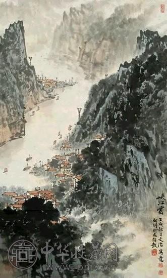 宋文治 1982年作 峡江云 镜心 设色纸本