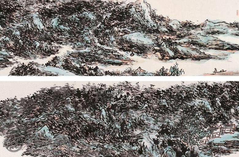 黄宾虹 辛卯(1951年)作 溪山深处 手卷 设色纸本