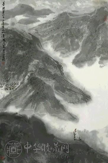近现代 亚明 碧山暮归 轴