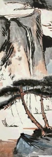 谢之光 归帆图 立轴 设色纸本