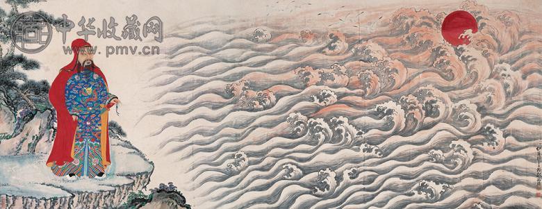 胡锡珪 郑成功像 横幅 设色纸本