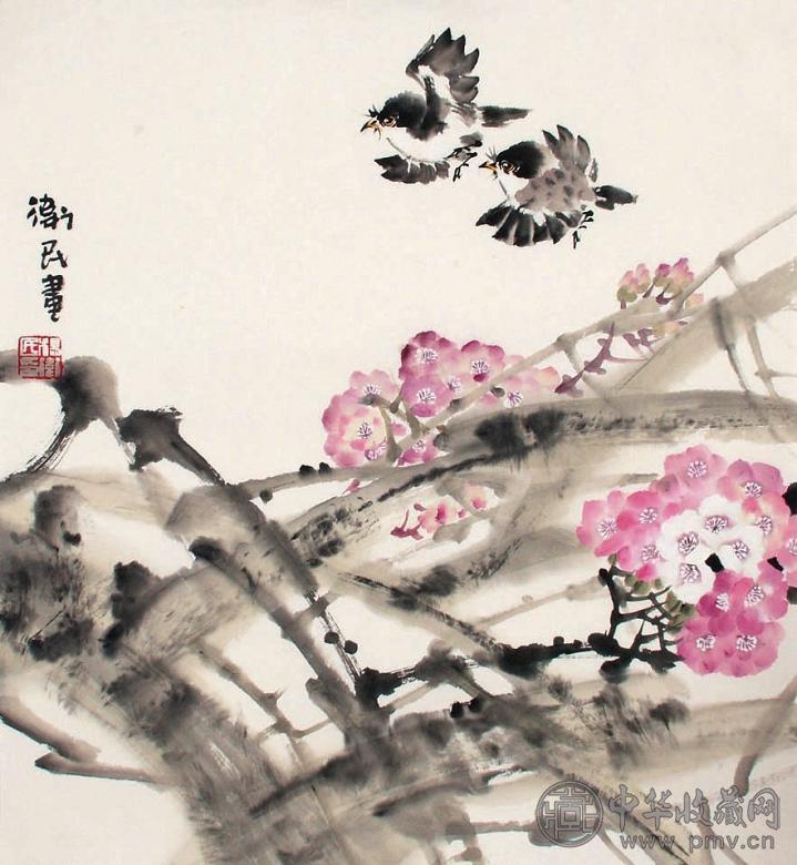 杨卫民 花鸟 镜心 设色纸本