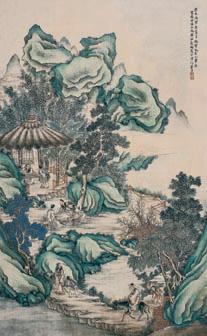 彭旸 山水 立轴 设色绢本