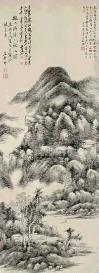 金心兰 1909年作 山水 立轴