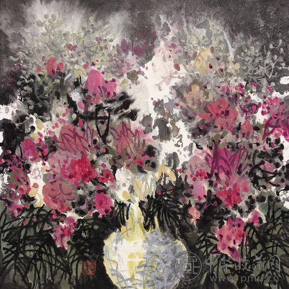 徐希 2004年作 瓶花 镜心 设色纸本