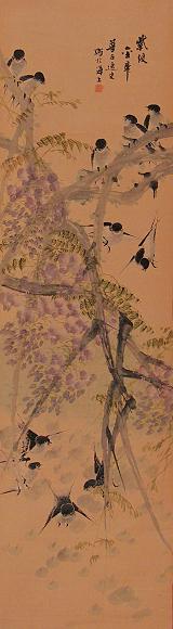 金梦石 花鸟 立轴 设色纸本