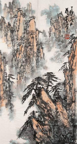 董寿平 不老松 镜心 水墨纸本