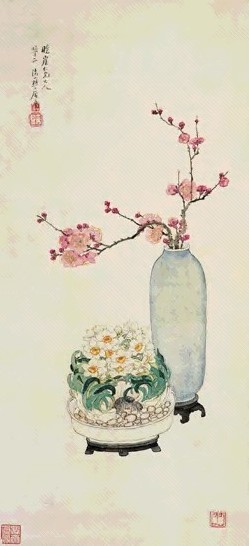 近现代 居廉 报春 轴