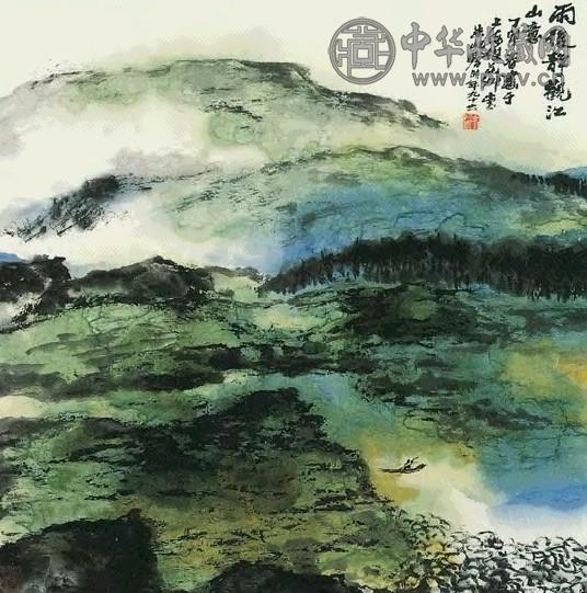 近现代 朱屺瞻 雨后江山 镜心