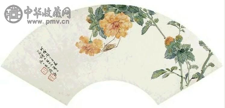 清 居廉 花卉草虫 扇面