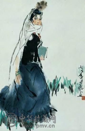 周思聪 近代 人物 轴