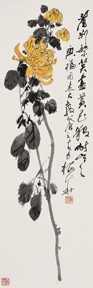 颜梅华 戊辰(1988年)作 菊花 镜心 设色纸本