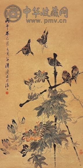 金和 丙午(1906年)作 花鸟 镜心 设色纸本