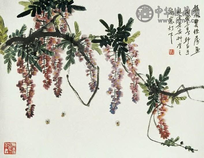 娄师白 紫藤 镜心 设色