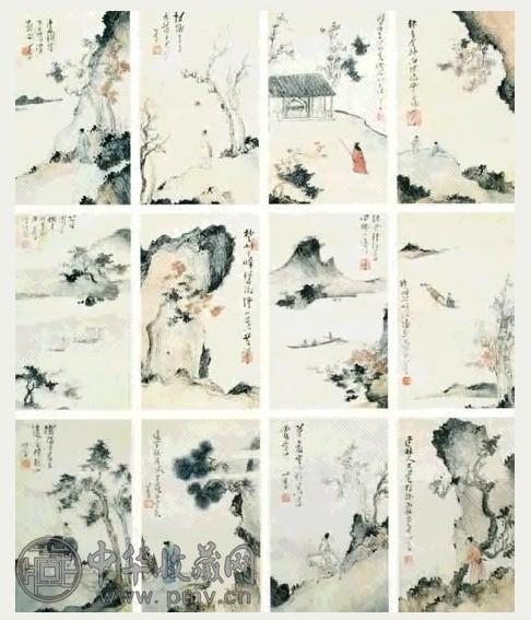 近现代 溥儒 山水人物 镜心