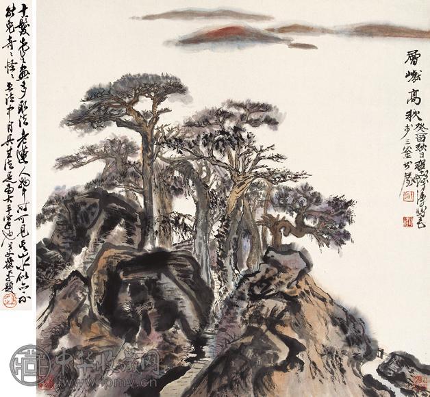 程十发 层巘高秋图 立轴 设色纸本