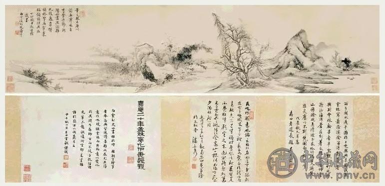 恽寿平 1675年作 寒林图 手卷 水墨纸本