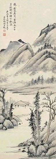 冯超然 山水 立轴 设色