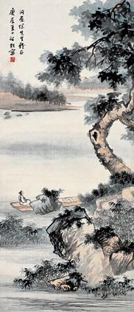 李智超 山水 立轴 设色纸本