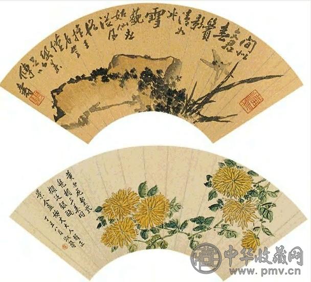 潘天寿 花卉 册页(4开) 设色纸本