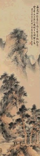 黄素庵 秋亭独往图 立轴 设色纸本