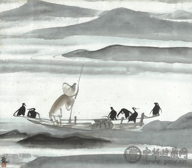 林风眠 渔父 镜心 设色纸本