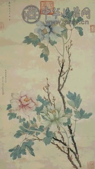 清 慈禧 牡丹 轴