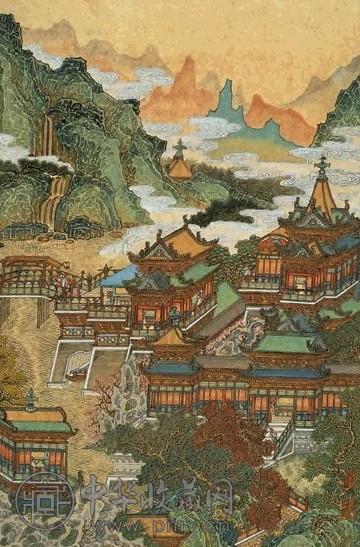 黄秋园 仙山楼阁图 镜心 设色纸本