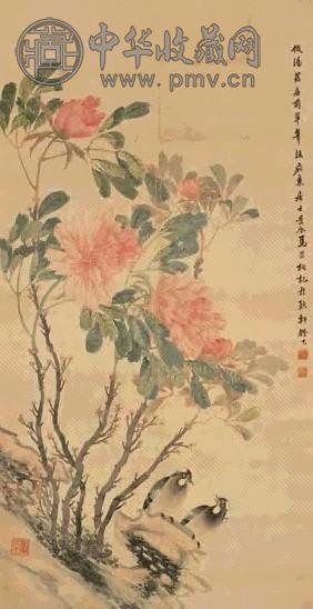马家桐 富贵白头 立轴 设色绢本