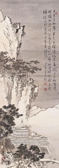 溥儒 山水 镜心 纸本