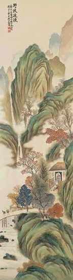 彭旸 庚午(1930年)作 野渡归渔 镜心 设色绢本