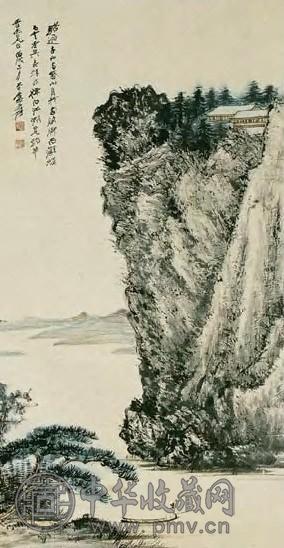 张大千 现代 江湖独钓图 轴