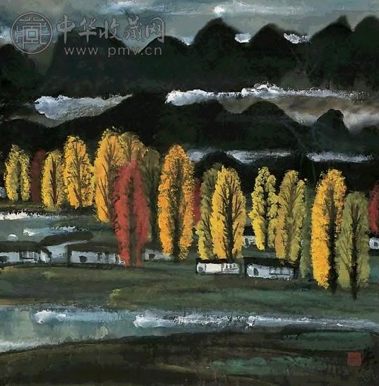 林风眠 山水 轴 设色纸本