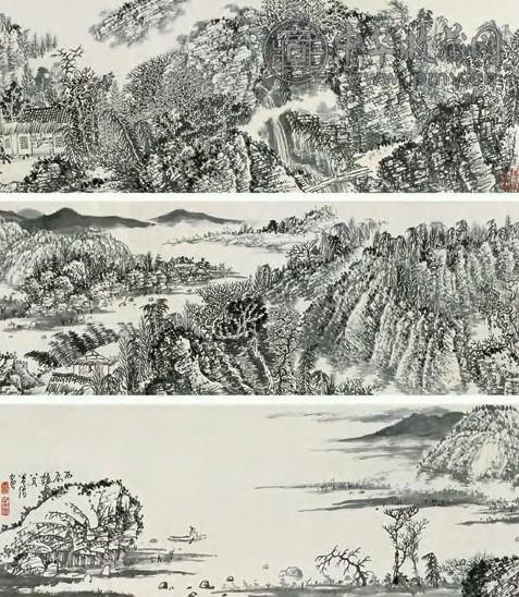 黄秋园 1976年 溪山无尽图卷 手卷 水墨纸本