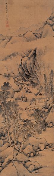 谢观生 山水 立轴 绢本