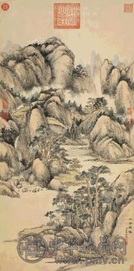 弘旿 川岳腾辉 立轴 设色纸本