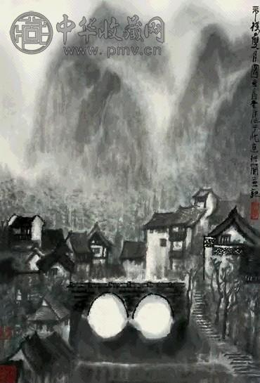 李行简 山水 立轴 设色