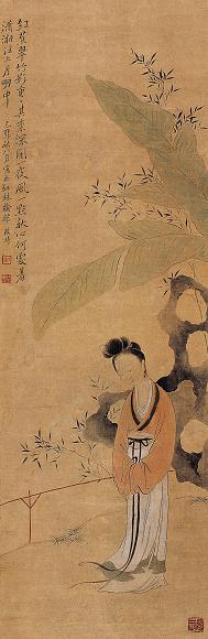 改琦 己卯(1819年)作 仕女 立轴 设色纸本