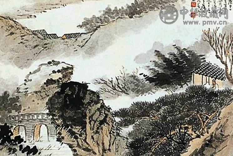 现代 张大千 仿石涛山水 镜心